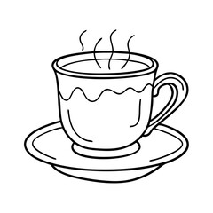 tea cup with saucer icon, tea cup with saucer vector illustration-simple illustration of tea cup with saucer, perfect for tea cup with saucer logos and icons