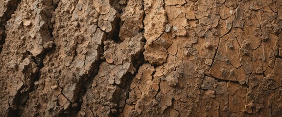 A detailed close-up of the rugged bark on an ancient tree, showcasing its deep grooves, textured patterns, and rich earthy tones, highlighting the beauty of nature's resilience.