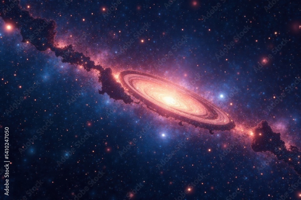 Wall mural glowing constellations and sparkling starlight illuminate the vast emptiness of the cosmos amidst a 