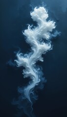 Fototapeta premium A fluffy, white cloud gently drifts across a bright blue sky, illuminated by the warm sunlight, casting soft shadows on the landscape below, creating a serene and peaceful atmosphere.