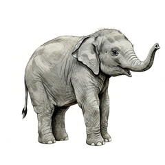 Fototapeta premium Watercolor Baby Elephant Illustration for Nursery Decor and Kids' Books