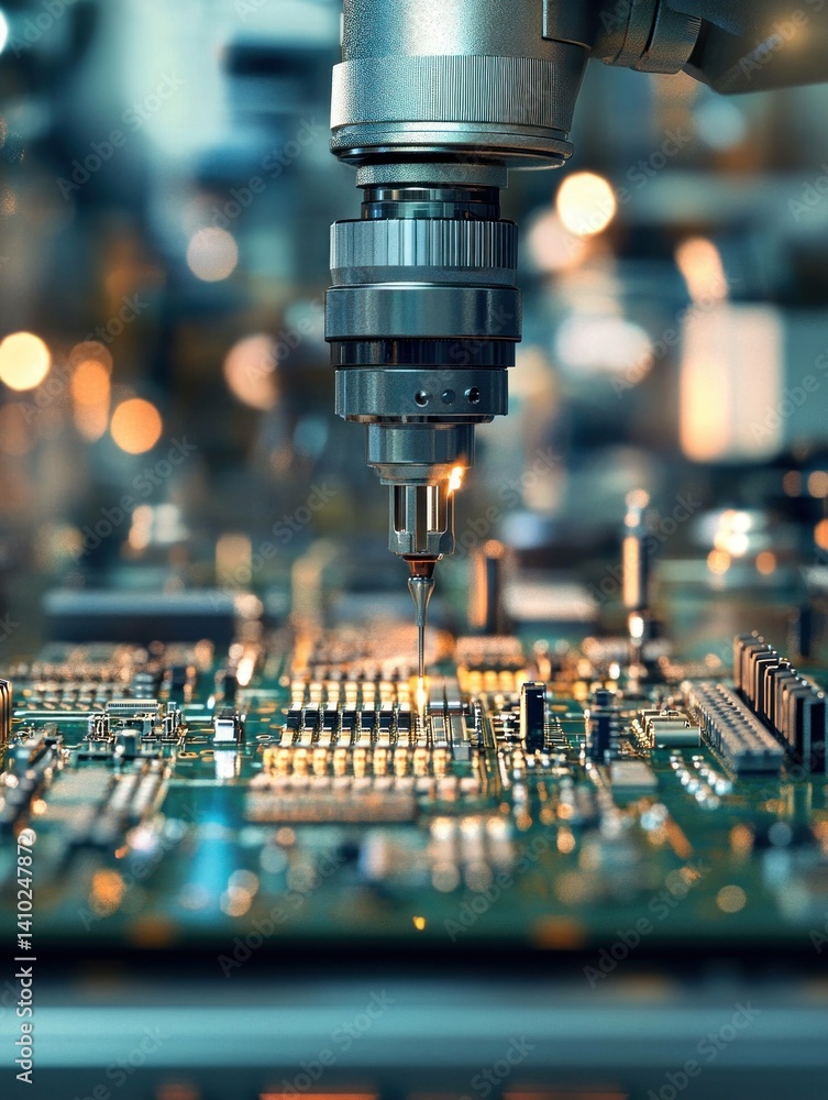Poster precision robotics: automated circuit board assembly in a modern factory setting
