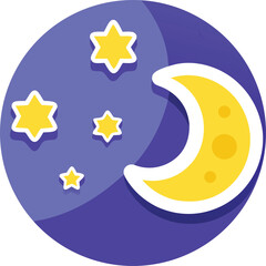 Moon and stars