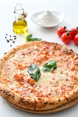 frozen margherita pizza in Italy ready to cook in the oven at home