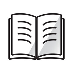 Vector line icon of open book — reading, literature, study concept.