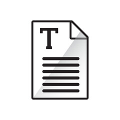 Vector icon of document or file with text — report, writing, content.