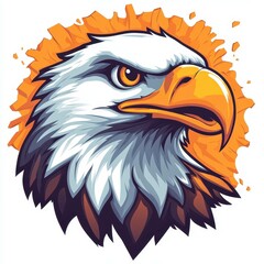 Obraz premium Bold eagle head illustration featuring vibrant colors and detailed feathers in a striking design
