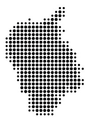 Symbol Map of the Region Bratislavsky (Slovakia) showing the territory with a pattern of black circles