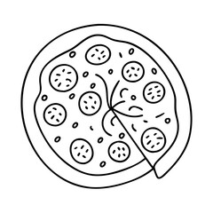 pepperoni pizza icon, pepperoni pizza vector illustration-simple illustration of pepperoni pizza, perfect for pepperoni pizza logos and icons