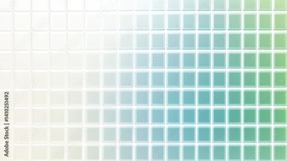 Poster a soft color gradient of light squares in a grid pattern.