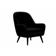 black leather armchair isolated