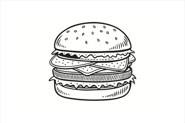 Vector Illustration of Burger and Fries for National Hamburger Day Campaign