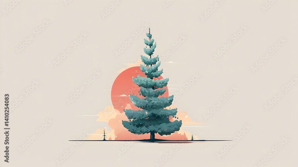 Poster a tree is standing in front of a cloudy sky