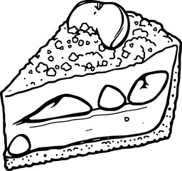 Delicious Crumble Apple Pie Slice A Hand-Drawn Illustration