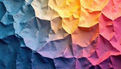 Crinkled and folded paper poster surface with deep grooves and bends , textured background, paper folds