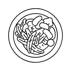 stir fry vegetables icon, stir fry vegetables vector illustration-simple illustration of stir fry vegetables, perfect for stir fry vegetables logos and icons