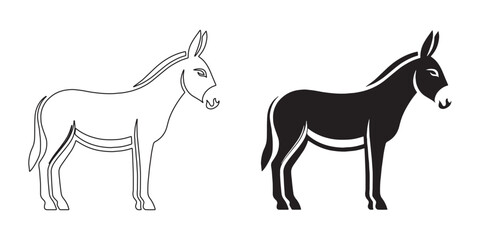 Classic donkey silhouette – traditional design perfect for farm, rural, or nature projects – donkey silhouette – donkey vector – donkey illustration – donkey outline – donkey icon – donkey line art

