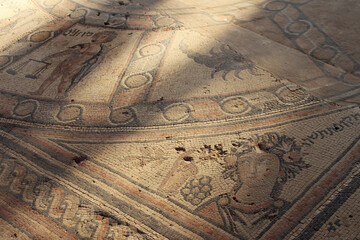 Ancient Roman mosaics of people in Israel.