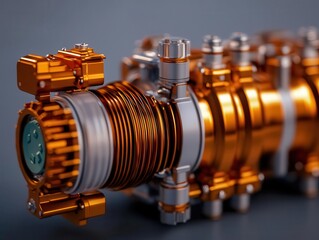 Obraz premium Detailed technical diagram of a hybrid electric motor with dualpurpose regenerative capabilities