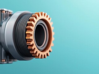 Explodedview drawing of a permanent magnet synchronous motor PMSM, focusing on rotor magnets and windings