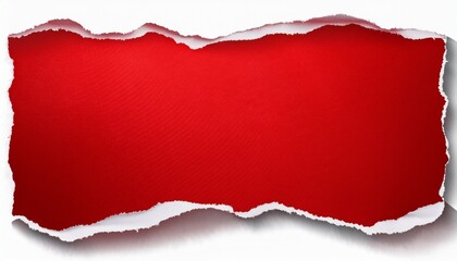 red ripped paper torn edges strips isolated on white background