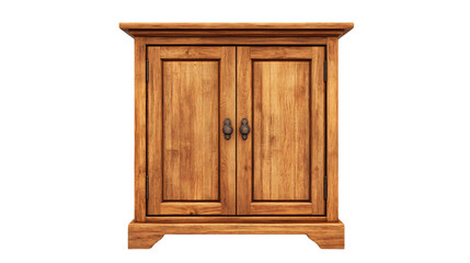 Sleek Modern Wooden Cabinet on White Background for Interior Design Inspiration