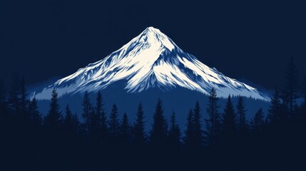 Majestic Mount Fuji Snow Capped Peak with Forest and Clouds in Japan
