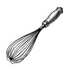 Vintage Engraving of a Whisk with Copy Space