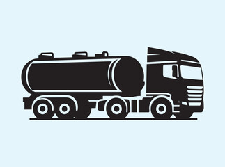 Tanker Trailer Truck Silhouette 