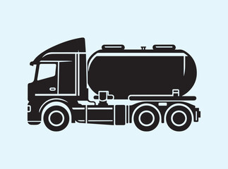 Isolated Tanker Vehicle Silhouette