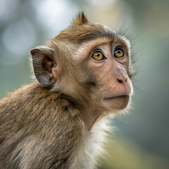 Fototapeta premium portrait of long tailed macaque