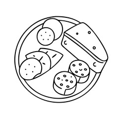cheese platter icon, cheese platter vector illustration-simple illustration of cheese platter, perfect for cheese platter logos and icons