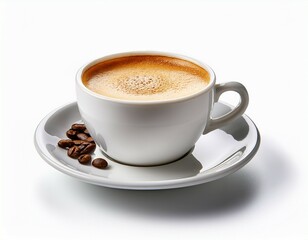 Obraz premium cup of coffee creamy coffee espresso cappuccino isolated on white background