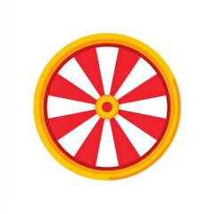 Obraz premium Wheel of fortune red and gold isolated on white background