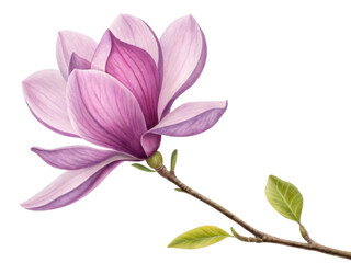 Fototapeta premium beautiful magnolia flower blooms gracefully with delicate pink and white petals showcasing its elegance and charm