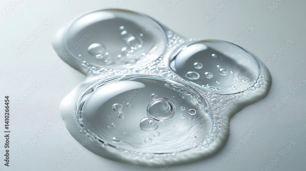 Poster transparent gel drops with bubbles creating an abstract pattern