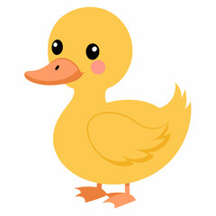 Duckling icon smiling and standing against a white background