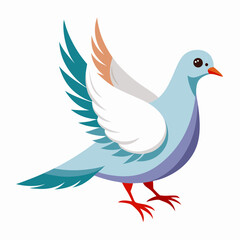 Obraz premium Dove icon flying against a white background