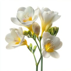 Fototapeta premium Elegant freesia flowers isolated on white background studio