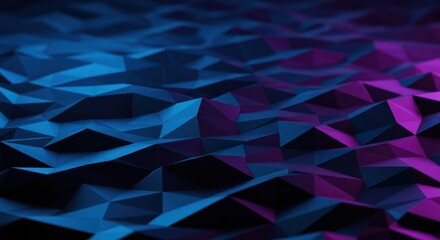 Obraz premium Abstract polygonal surface illuminated with blue and magenta light