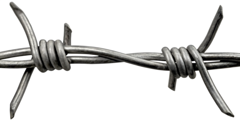 a barbed wire isolated on white background PNG. GENERATIVE AI