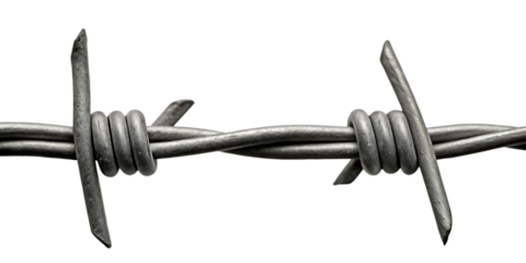 a barbed wire isolated on white background PNG. GENERATIVE AI