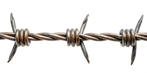 a barbed wire isolated on white background PNG. GENERATIVE AI