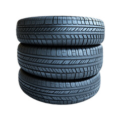 Black Car Tires Ready isolated on transparent background