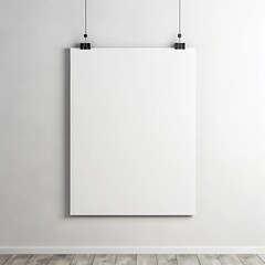 blank white board on wall