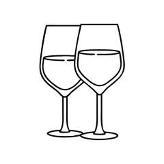 wine glass icon, wine glass vector illustration-simple illustration of wine glass, perfect for wine glass logos and icons