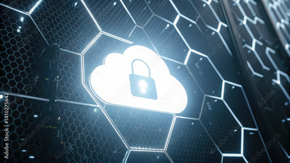 Poster cybersecurity service ensures data protection with innovative cloud solutions that enhance security 