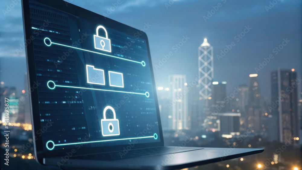 Poster secure your data with advanced cybersecurity service solutions that protect your information in digi