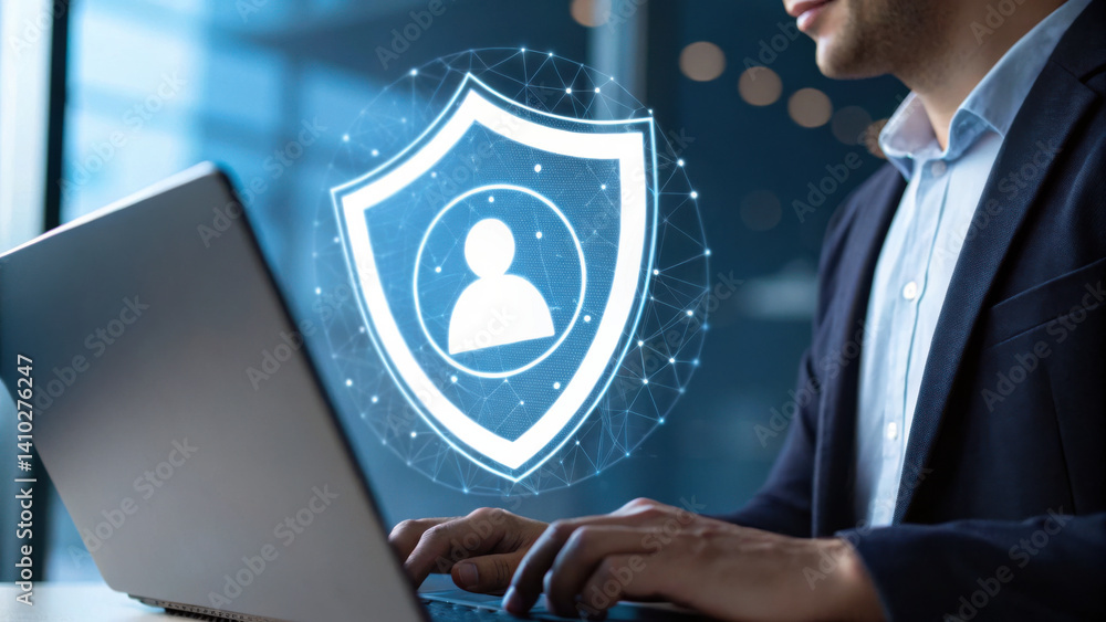 Poster enhancing cybersecurity is essential for every service to protect sensitive data and ensure user saf
