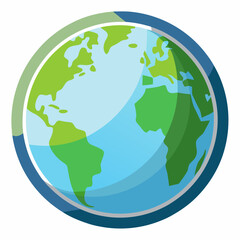 Globe illustration depicting Earth's continents in vibrant colors